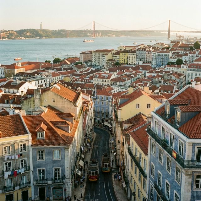 Barvite hiše s ploščicami v zgodovinski četrti Alfama, Lizbona