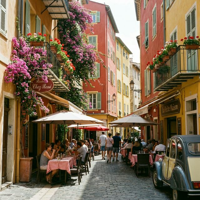 Barvite ulice starega mesta v Nici